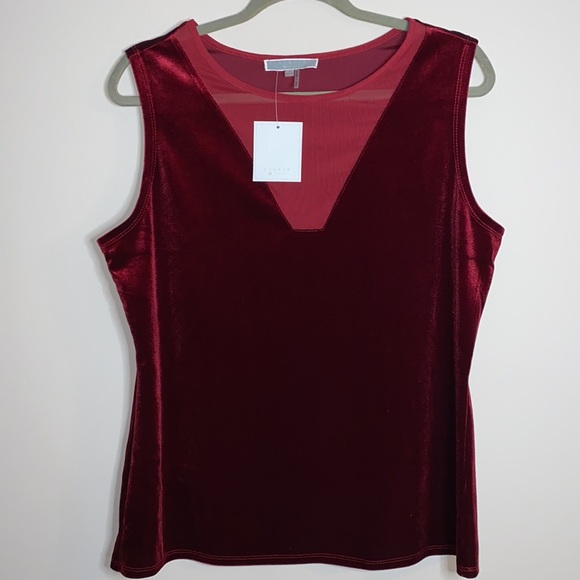 Liquid by SIONI Red Velvet Sleeveless top - Picture 5 of 6